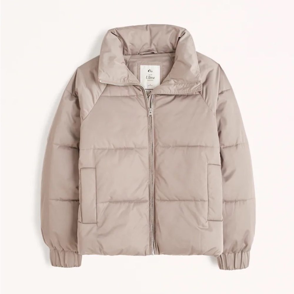 Abercrombie NWOT Ultra Puffer Winter Coat Jacket in Beige size L Large